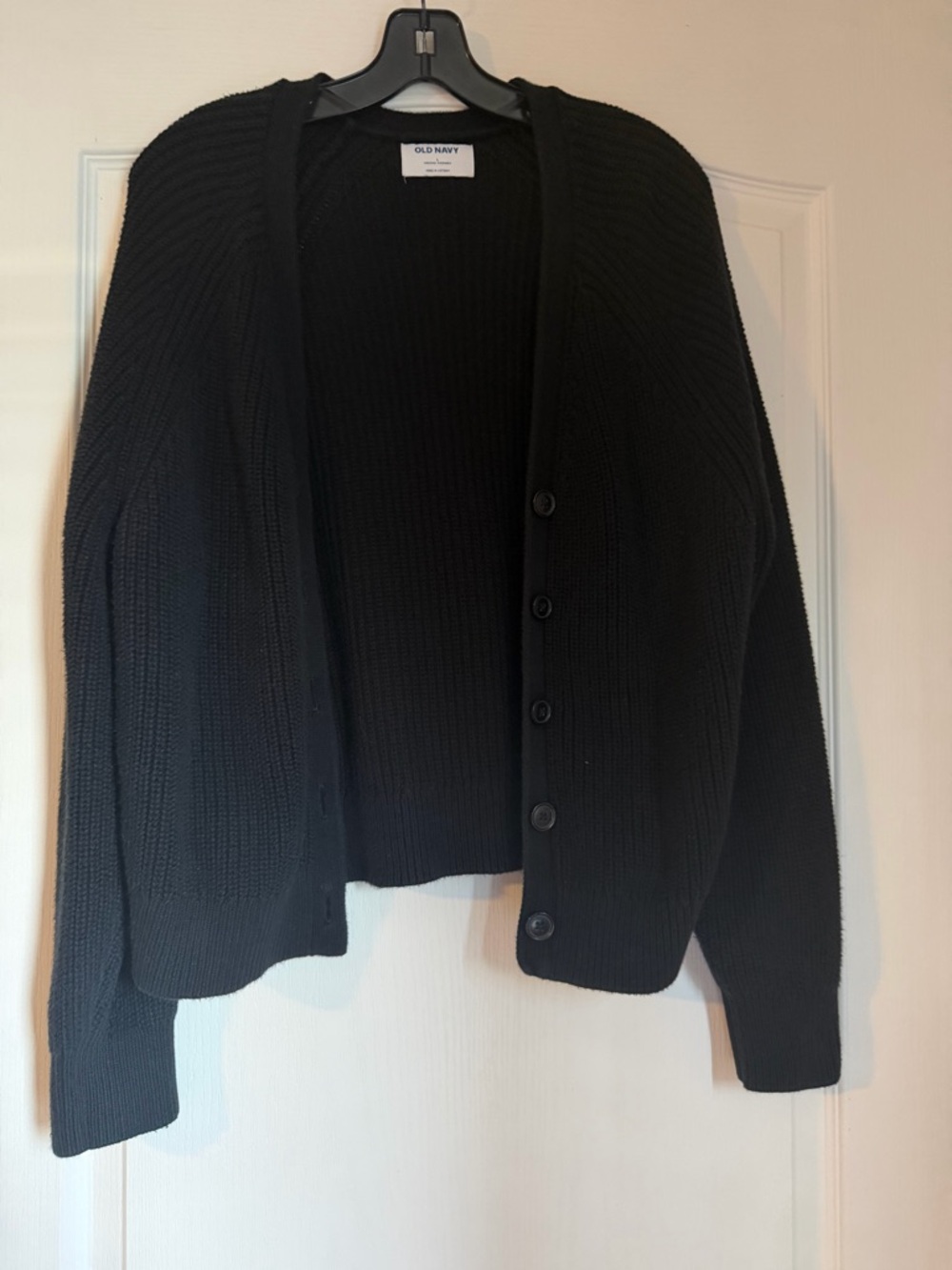 Old Navy Black Knit Button-Front Cardigan Size Large